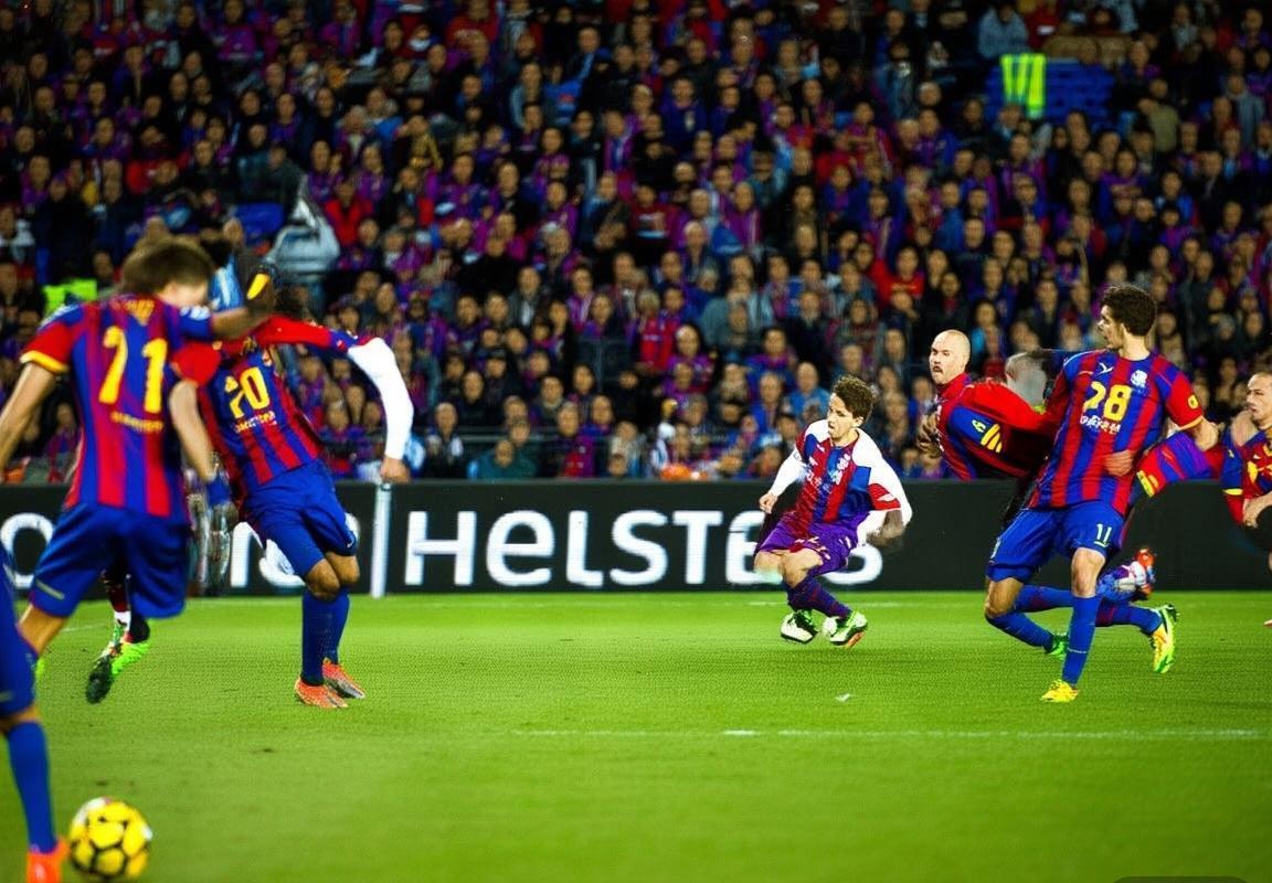 巴塞罗那vs水晶宫：巅峰对决，梅西与扎哈领衔的控球与反击之战(图4)